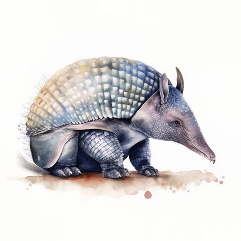 Armadillo Watercolor, Armadillo Drawing, My 2024, 2024 Word, Armadillo Animal, Armadillo Art, Animal Digital Art, Feather Drawing, Paintings Tutorials