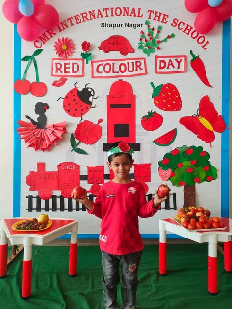 Red Day Decoration In Preschool, Red Day Activities Preschool Ideas, Red Day Activity, Red Day Celebration, Red Classroom Decor, Color Red Activities, Activities 2nd Grade, Red Classroom, Preschool Color Activities