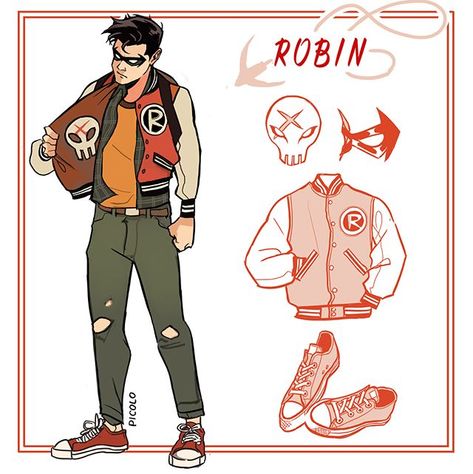 Here’s the final design of the casual teen titans! Can’t wait to share what I have prepared for them! Which one is your favorite? 👀 •… Picolo Art, Cosplay Robin, Teen Titans Cosplay, Gabriel Picolo, Teen Titans Robin, Robin Cosplay, Original Teen Titans, Teen Titans Fanart, Teen Titan