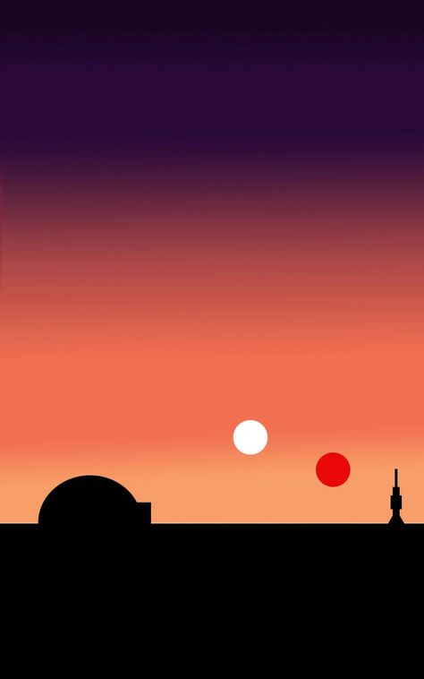 #starwars #lockscreen #wallpaper #photoshop #tatooine Tattooine Star Wars Art, Tattooine Sunset Wallpaper, Tatooine Sunset Tattoo, Star Wars Sunset Wallpaper, Tatooine Drawing, Star Wars Watercolor Easy, Tatooine Nursery, Star Wars Parking Spot Painting, Starwars Painting Ideas On Canvas