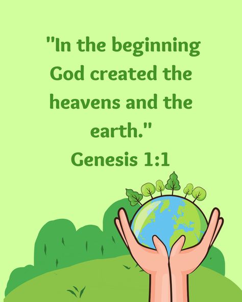 🌅✨ "In the beginning God created the heavens and the earth." - Genesis 1:1 🌍💫   #NewBeginnings #Creation #FreshStart #Genesis #WorldOfWonder 🌿🌟 Genesis Creation, In The Beginning God Created, Christian Thoughts, In The Beginning God, Church Nursery, Genesis 1, Heaven And Earth, The Heavens, In The Beginning