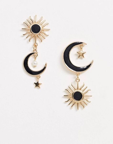 Moon And Sun, Magical Jewelry, Design Earrings, Delicate Jewelry, Moon Earrings, Fantasy Jewelry, Girly Jewelry, Sun And Moon, Jewelry Inspo