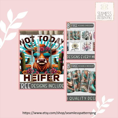 Funny Highland Cow, Not Today Heifer, Trendy Graphics, Highland Cow Tumbler, Cute Highland Cow, Cool Wraps, Design Mockup Free, Cow Tumbler, Sublimation Projects