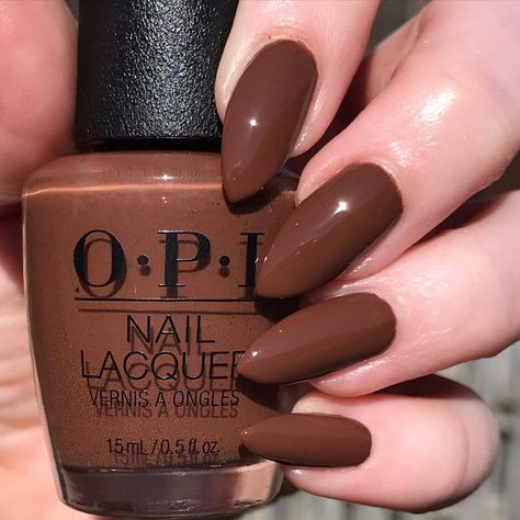 Opi Cliffside Karaoke Nails, Cliff Side Karaoke Opi, Opi Cliffside Karaoke, Opi Brown Nail Polish Shades, Deep Brown Nails, Opi Brown Nail Polish, Brown Nail Colors, Opi Brown, Chocolate Nail Polish