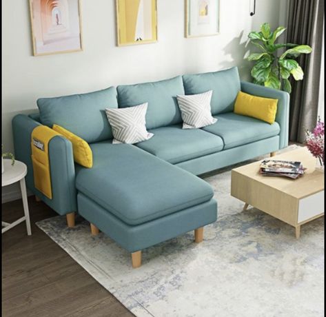 Aqua Couch Living Room Ideas, Burgandy Color Scheme Living Rooms, Aqua Blue Sofa, Turquoise Sofa With Yellow Pillows, Pale Turquoise Sofa, Turquoise Sofa Chair, Blue Couch Living, Torqouise Sofa, Light Blue Sofa