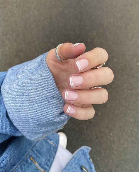 French Manicure Different, Modern French Manicures, Modern French Tips Nails, French Tip Variations Nail Design, Short French Tip Dip Nails, Pretty Girl Nails, French Nails Ideas Short, French Twist Nails, Upside Down French Nails