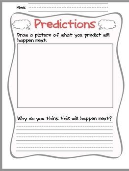 Making Predictions Organizer Readers Response, Esl Writing, Reading School, Reading Printables, Reading Night, Reader Response, Making Predictions, Literary Text, Library Skills