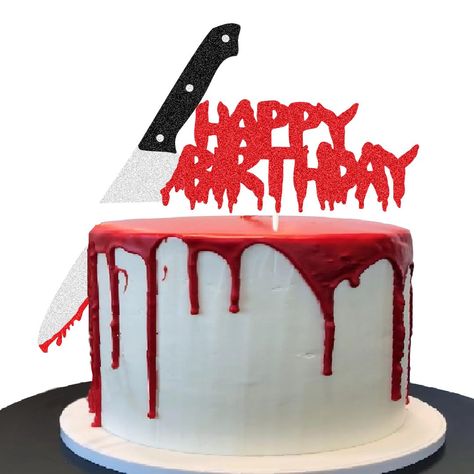 PRICES MAY VARY. Have a killer cake toppers. Material: heavy glitter paper. Size: Length5.9 inch,width 3.6 inch . Have a killer cake toppers suitable for horror killer halloween themed party. If you have any questions, please contact us. Have a killer cake toppers suitable for horror killer halloween themed birthday party. Killer Cake, Halloween Horror Party, Decorations For Halloween, Horror Party, Halloween Birthday Party, Classic Cake, Birthday Party Supplies, Cake Topper, Birthday Party