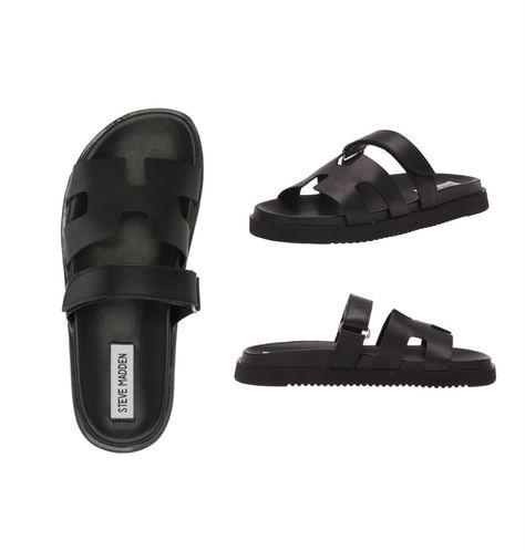 Mayven Sandals, Steve Madden Mayven, Airstream Glamping, Steve Madden Slides, Chunky Black Sandals, Sandal Slides, Stylish Clothes, Classic Pumps, Womens Slides