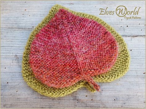 Autumn Leaves Collection For Knitters … Gorgeous Leaf Motifs | KnitHacker Leaf Crochet Pattern, Knitted Leaves, Knitted Leaf, Rustic Garland, Linden Leaf, Pot Diy, Diy Knit, Fall Ornaments, Valentines Patterns