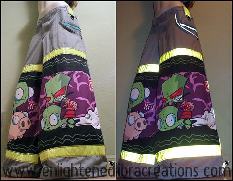 Invader ZIM Raver Phat Pants 3 by RedheadThePirate.deviantart.com on @DeviantArt Frog Hopping, Phat Pants, Rave Pants, Retro Typewriter, Rave Gear, Rave Girl, Rave Fashion, Invader Zim, Baby Fashion