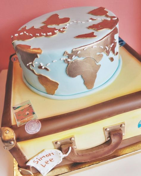 Baby, you're going places. 🌎 #welcomesimonlee #2tartsbakery #customcake Traveler Cake, Travel Desserts, Travel Cakes, Knot Ideas, Cake For Boyfriend, Savory Cakes, 40th Cake, Travel Cake, Travel Birthday