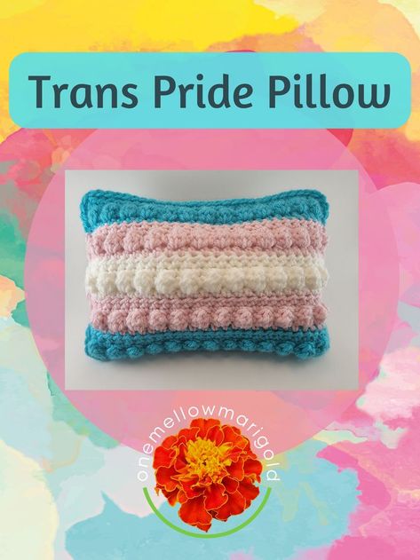 Decorative Crochet, Trans Pride Flag, Trans Flag, Trans Pride, Crochet Pillow, Pride Gifts, Milwaukee Wi, Pride Flag, Pride Flags