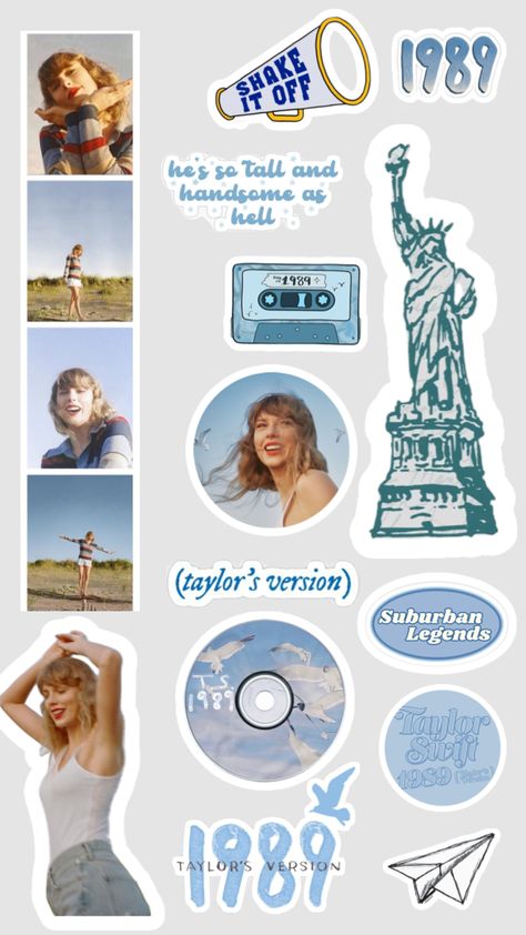 1989 stickers 🕊️ Scrapbook Book, Taylor Swift 1989, Shake It Off, Diy Plans, Journal Stickers, Printable Stickers, Sabrina Carpenter, Book Club Books, Taylor Swift