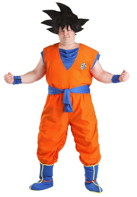 PRICES MAY VARY. Size: 5X COSTUME INCLUDES: This Adult Plus Size Goku Costume from Dragon Ball Z includes Goku's classic blue undershirt and orange overshirt, matching orange pants, a blue sash belt, arm bands and blue boot covers. You'll have no problem protecting the world in this awesome cosplay costume! FROM THE FUN COMPANY: Get ready to enjoy your Halloween costume party, cosplay costume convention, or warrior-themed get-together by suiting up as the greatest super saiyan to ever defend Ear Goku Costume, Martial Arts Master, Blue Sash, Patch Pants, Plus Size Costume, Boot Covers, Dragon Costume, Awesome Cosplay, Orange Pants