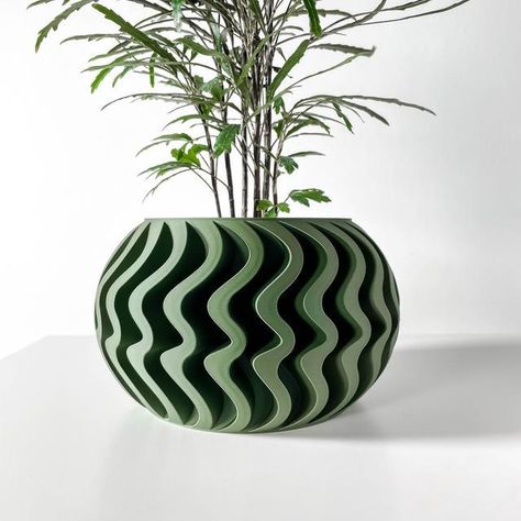 The Noli Planter Pot with Drainage Tray & Stand Included Color and sizing options available. Plant not included. Design licensed by Terra De Verdant on Thangs. Water Tray, Unique Planter, Office Plants, Modern Planters, Green Home Decor, College Gifts, Unique Plants, Indoor Plant Pots, Planter Pots Indoor