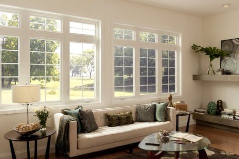 Vinyl Replacement Casement Windows | Simonton Windows & Doors Atrium Windows, Sunroom Remodel, Living Room Windows, Living Room Remodel, Casement Windows, Window Styles, Windows Doors, Window Installation, Window Vinyl