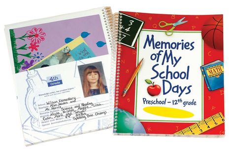 PRICES MAY VARY. Keepsake Book – Documenting preschool through 12th grade, this School Days Memory Book is the perfect way to keep your child’s school memories organized in a single keepsake album Pocket Pages – With 14 pockets pages, this memory keeper is perfect for storing report cards, artwork, awards, school pictures, class photos and other memorabilia Guided Prompts – Each pocket features pre-printed prompts that record your child’s thoughts, stories, favorite subject, friends and more fro Memory Book School, School Keepsake, Maths Day, Report Cards, High School Graduation Party, Memory Album, Keepsake Books, 12th Grade, School Memories