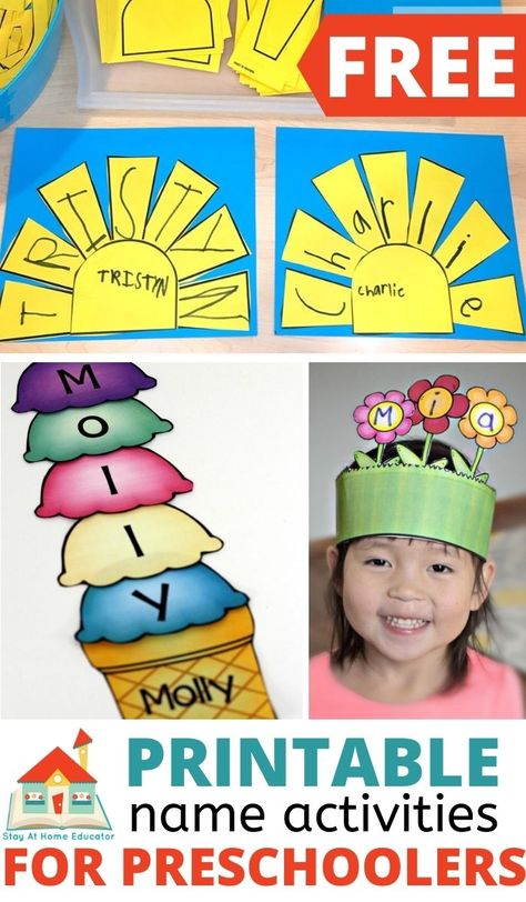 Fun Name Practice Activities, Prek Name Recognition Activities, Name Crafts Free Printable, Name Letter Recognition Preschool, Letters In Name Activities, Find Your Name Preschool, Free Name Crafts Preschool, Please And Thank You Preschool Crafts, Easy Name Crafts Preschool