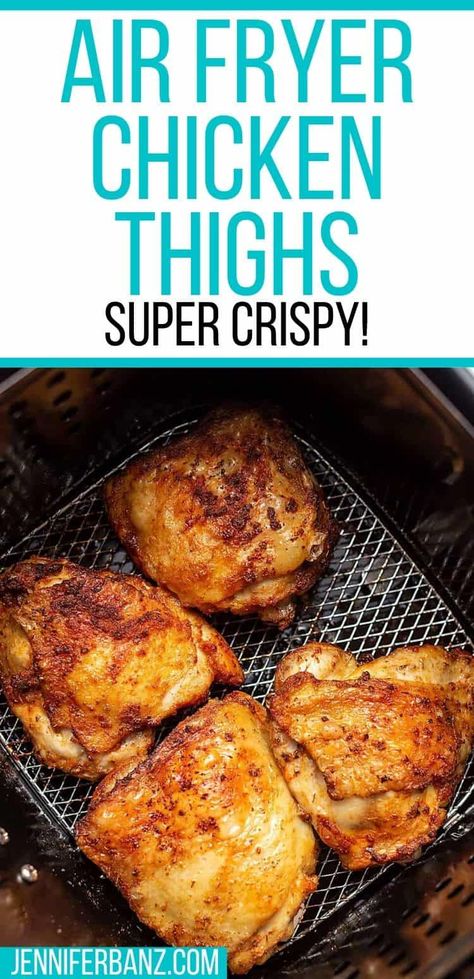 Air Fryer Crispy Chicken, Air Fryer Recipes Chicken Thighs, Air Fryer Fried Chicken, Air Fryer Chicken Thighs, Crispy Chicken Thighs, Air Fryer Cooking Times, Air Fried Food, Air Fryer Oven Recipes, Air Fry Recipes