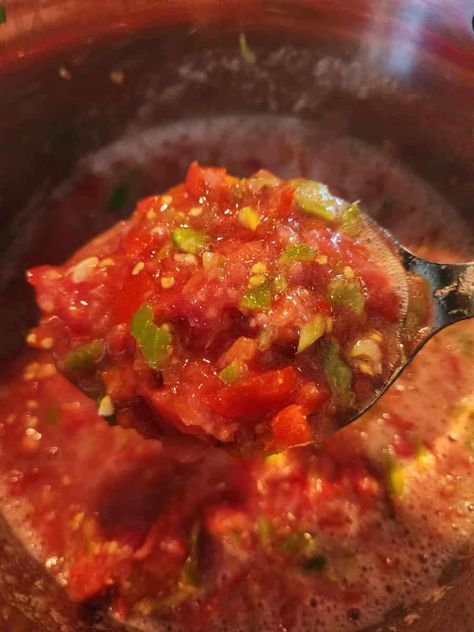 Homemade Rotel - Tomatoes and Green Chilies Canning Recipe - Hawk Point Hobby HomeStead Blueberry Jalapeno Jelly Recipe, Rotel Ingredients, Peach Pepper Jelly Recipe, Chili Canning Recipe, Canning Tomatoes Recipes, Pepper Jelly Recipes, Low Acid Recipes, Rotel Tomatoes, Canning Vegetables