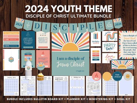 Printspiration: January 2024 Yw New Beginnings 2024, Young Women Bulletin Board 2024, 2024 Lds Youth Theme Bulletin Board, Lds Young Women Theme 2024, Yw Bulletin Board Ideas, Yw Theme 2024, Youth Theme 2024, I Am A Disciple Of Jesus Christ, Lds Yw Theme 2024