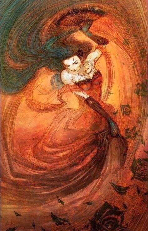 Dance Art, The Wind, Love Art, Amazing Art, Her Hair, Art Inspo, Beautiful Art, Fantasy Art, Cool Art