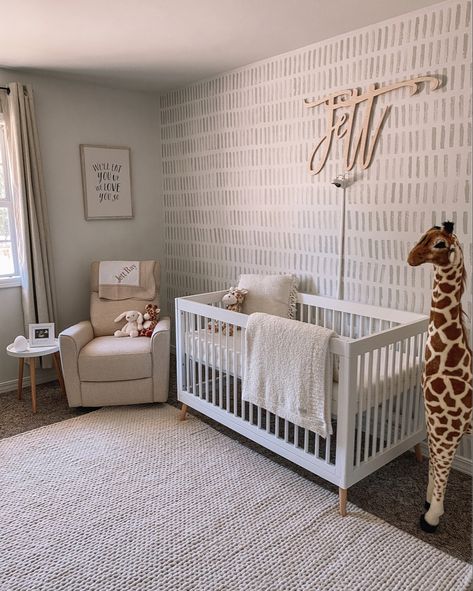 Nanit Pro In Nursery, Baby Boy Neutral Nursery, Boy Neutral Nursery, Baby Nursery Inspiration, Linen Blackout Curtains, Natural Nursery, Baby Boy Nursery, Neutral Nursery, Nursery Inspiration