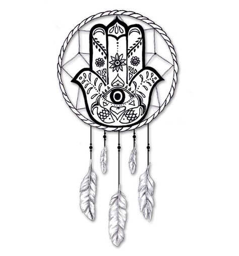 Hamsa Hand Dream Catcher Tattoo, Hasma Tattoo, Modern Boho Clothing, Fox And Deer, Hamsa Tattoo Design, Boho Stickers, Hamsa Art, Evil Eye Tattoo, Throat Tattoo