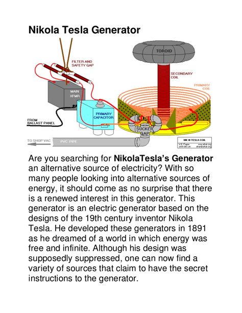 nikola-tesla-generator-omgdid-you-see-this-9325084 by Chris2020 via Slideshare Nikola Tesla Free Energy, Tesla Video, Tesla Generator, Tesla Free Energy, Astronomy Facts, Video Notes, Alternative Energy Sources, Shop Vac, Tesla S