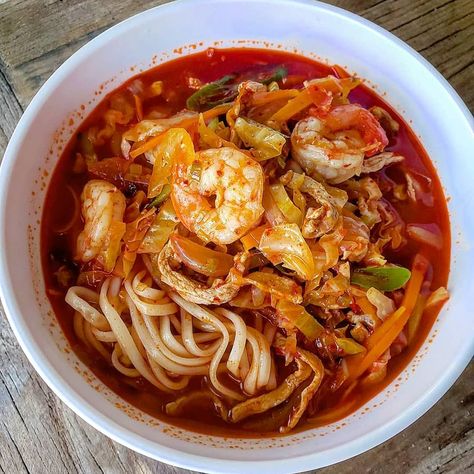 Spicy Seafood Noodles, Seafood Hot Pot, Seafood Aesthetic, Seafood Noodles, Spicy Seafood, Fantasy World Building, Noodles Soup, 1 Or 2, World Building