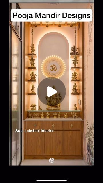 Modern Pooja Ghar Design, Diy Mandir Ideas, Pooja Mandir Ideas Design, Home Temple Ideas Puja Room, Pooja Mandir Designs, Mandir Ideas, Mandir Designs, Mandir Design, Pooja Mandir