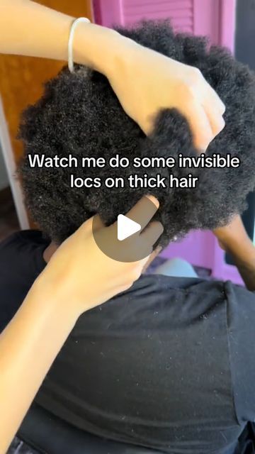 Lockbraids on Instagram: "Invisible locs on thick natural hair!🔥  #niawigs #invisiblelocs #minitwists #twistbraids #naturalhair #protectivestyles #goddesslocs #braids #hairtutorial #braidstutorial #naturalhairlocs #thickhairstyles #hairstyleformen" Invisible Locs Natural Hair, Invisible Locs On Natural Hair, Invisible Locs Bob, Invisible Locs Hairstyle, Invisible Locks, Invisible Locs, Invisible Braids, Thick Natural Hair, Thick Braid