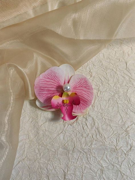 1pc Elegant Pink Butterfly Orchid Hair Clip For Women, Suitable For Seaside Vacation And Photography, Duckbill Clip Boho | SHEIN USA Orchid Hair Clip, Orchid Hair, Butterfly Orchid, Hair Brush Set, Accessories Photography, Boho Hairstyles, Pink Butterfly, Hair Brush, Glow Up?