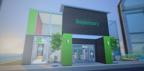 Functional Weed Dispensary (Retail/Restaurant) | Pink Simz on Patreon Retail Restaurant, The Sims 4 Lots, Sims 4 Tsr, The Sims 4 Pc, Sims 4 House Building, Sims 4 House Plans, My Sims, The Sims 4 Packs, Sims 4 Expansions