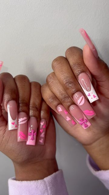 NYC Brooklyn Nail Tech on Instagram: "Are you getting Valentine’s Day Theme nails this year ? Limited bookings available before the day 💕 Book up ladies #valentinesnails#nycnails#brooklynbeauty#brooklynnails#longnails#pinknails#explorepage#fyp" Valentine Nails Pink, Carpet Ideas 2023, Theme Nails, Bookings Available, Vday Nails, Carpet Ideas, Acrylic Nail Set, Nyc Brooklyn, Nail Designs Valentines