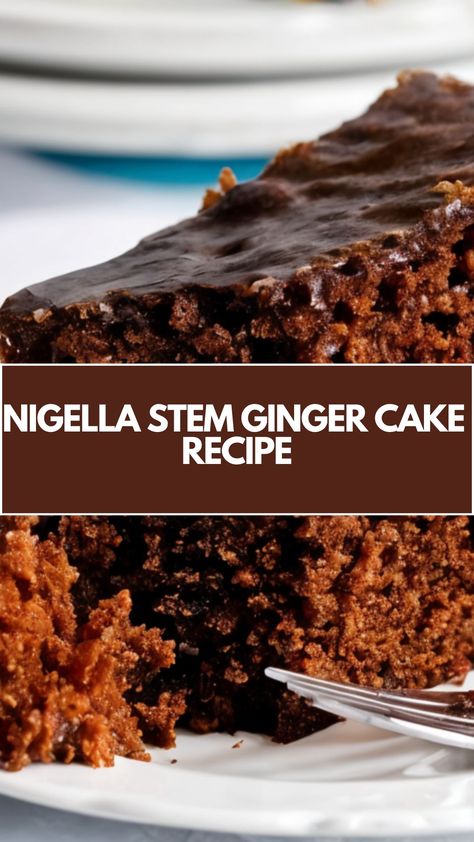 This delicious Stem Ginger Cake by Nigella Lawson is a warm, comforting treat perfect for any occasion. It’s easy to make with simple ingredients like golden syrup and stem ginger, and the result is a rich, moist cake with a hint of spice. Enjoy it as a cozy dessert or with a cup of tea! Nigella Lawson Clementine Cake, Stem Ginger Cake Recipe, Stem Ginger Cake, Ginger Cake With Caramel Sauce, Nigella Lawson Recipes Desserts, Nigella Lawson Desserts, Ginger Cake Recipe, Clementine Cake, Stem Ginger