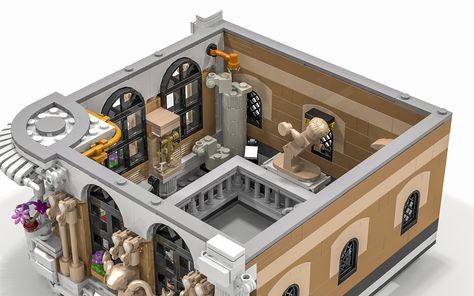 LEGO IDEAS - Product Ideas - History Museum Lego Interior Design, Lego Museum, Old Police Station, Lego Police Station, Lego Warhammer, Lego House Ideas, Lego Houses, Lego Village, Welcome To The Neighborhood