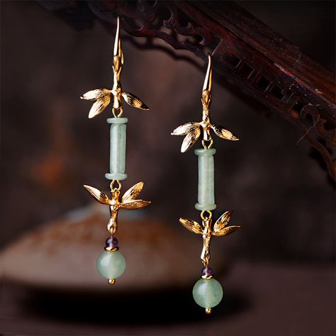 Got an invite to the next big event and want to look special? 💃

Planning a trip to Asia and want to look more oriental? ✈

📣How about trying out these beautiful oriental designs to make you stand out from the crowd? 🙋‍♀ Verde Jade, Bamboo Earrings, Traditional Earrings, Jade Earrings, Tassel Drop Earrings, Jade Jewelry, Jewelry Inspo, Online Earrings, Gold Plated Earrings