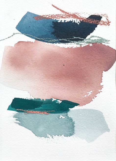 Smalls + Minis — Deeann Rieves Cornish House, Colour Journal, Teal Palette, Mini Tela, Original Aesthetic, Color Study, Abstract Watercolor Art, Seni Cat Air, Color Studies