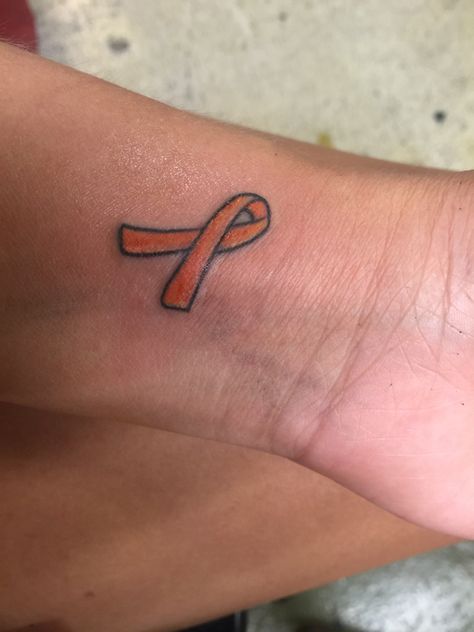 Austin Tattoo, Awareness Tattoo, Ribbon Tattoos, Orange Ribbon, My Daughters, Piercing Tattoo, Random Things, Jesus Fish Tattoo, Small Tattoos