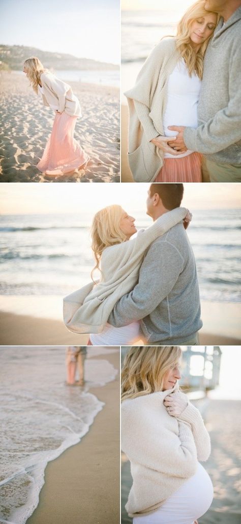 Beach Maternity Photos: Tips + Tricks Beach Shots, Maternity Couple, Maternity Shots, Holding Each Other, Maternity Beach, Beach Maternity Photos, Baby Fotografie, Beautiful Pregnancy, Maternity Outfit