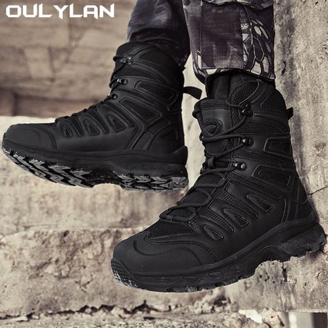 Outdoor Men Military Tactical Boots High Top Desert Boots Men Tactical Durable Training Shoes Sports Climbing Ankle Boots quality over price Outdoor Men Military Tactical Boots High Top Desert Boots Men Tactical Durable Training Shoes Sports Climbing Ankle Boots quality products and... Mens Military Boots, Military Tactical Boots, Sport Climbing, Military Tactical, Tactical Boots, Military Boots, Boots High, Ankle Support, Outdoor Men