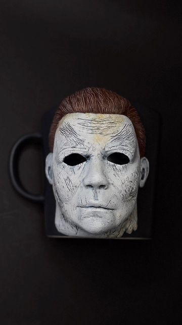 Michael Myers Cake Ideas, Michael Meyer, Halloween Michael Myers, Gothic Garden, Michael Myers Halloween, Clay Mugs, Sculpture Painting, October 31, Michael Myers