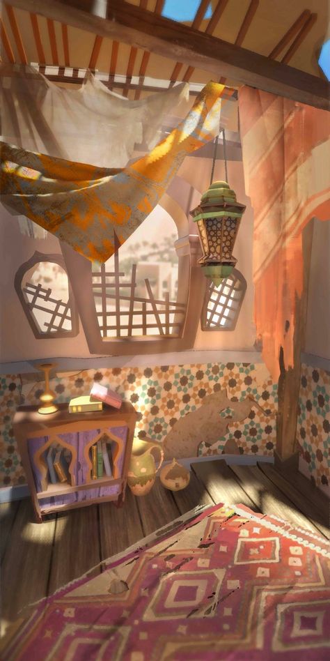 Arabian Market Concept Art, Arabic Market, Arabian Tent, Aladdin Art, Arabian Nights Theme, Desert City, Architecture Blueprints, Cartoon House, Traditional Market