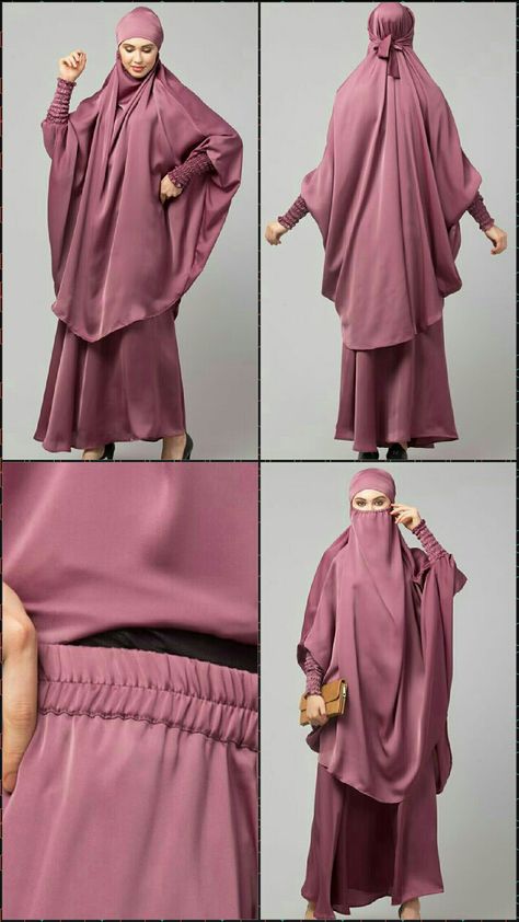 Hijab World Two pcs Khimer & Skirt Ready to wear Instant Hijab cum Naqab Set Instant Hijab Style, Hijab Designs Pattern, Modest Muslim Fashion, Islamic Clothing Abayas, Muslim Women Clothing, Islamic Fashion Dresses, Hijab Designs, Hijab Collection, Hijab Trends