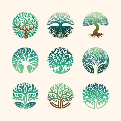 Tree Of Life Logo, Roots Logo, Logo Elements, Cool Tattoo Drawings, Tree Logo Design, Plant Logos, Logo Word, Logo Design Set, Tree Of Life Tattoo