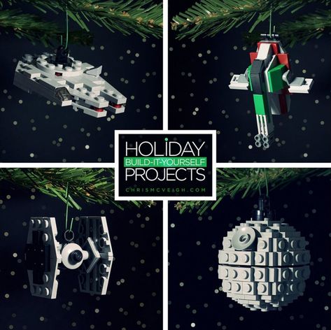 Lego Christmas Ornaments, Star Wars Christmas Tree, Lego Ornaments, Nerdy Christmas, Geek Christmas, Star Wars Crafts, Lego Christmas, Lego Diy, Star Wars Diy