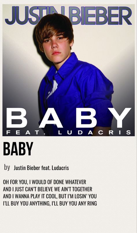 Justin Bieber Album Poster, Justin Bieber Posters Vintage, Justin Bieber Baby Song, Justin Bieber Album Cover, Baby By Justin Bieber, Jb Songs, Justin Bieber Poster, Baby Justin Bieber, Justin Bieber Albums