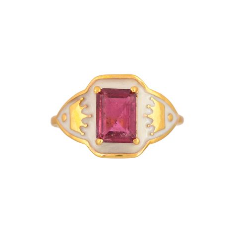 Pink Tourmaline 14K Gold Vermeil Over Sterling Silver Art Deco Enameled Ring 925 Silver = 3.30 gm. Pink Tourmaline = 1.80 ct. The beautiful ring measures to be size US 6.75. It can be re-sized as per requirement. If for any reason you are not completely satisfied, you may return, exchange, replace, or credit your purchase within 15 days from delivery. Wholesale Enquiries? Contact us & we will get in touch with you! Art Deco Pink, Enamel Ring, Silver Art, Beautiful Ring, Silver Enamel, Pink Tourmaline, Gold Style, Sterling Silber, Gold Vermeil